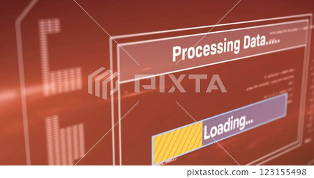 Image of text and digital data processing over screen 123155498