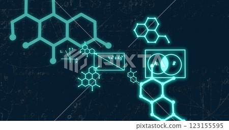 Image of mathematical equations on black background 123155595