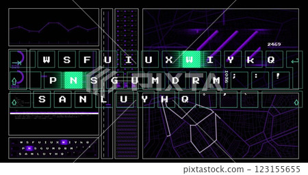 Image of digital data processing over dark background 123155655