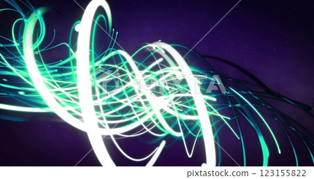 Image of digital data processing and glowing network of connections on dark background 123155822