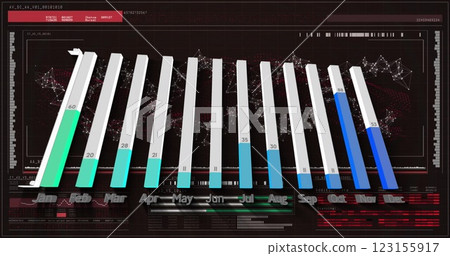 Image of data processing over dna strand on black background Image of data processing over dna strand on black background 123155917
