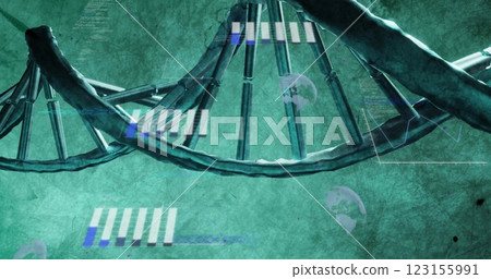 Image of data processing over dna strand spinning 123155991