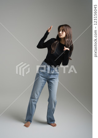 A woman in her 20s avoiding people due to depression A woman in her 20s avoiding people due to depression 123156045