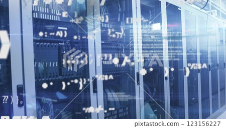 Image of data processing over server room 123156227