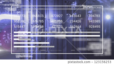 Image of data processing over server room Image of data processing over server room 123156253