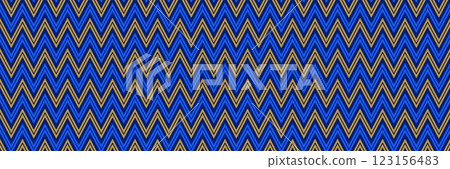 Seamless zig zag chevron pattern. Blue and gold geometric background for design textile, fabric swatch, scarf cloth, print template. Navy color repeating wallpaper. Vector masculine backdrop Seamless zig zag chevron pattern. Blue and gold geometric background for design textile, fabric swatch, scarf cloth, print template. Navy color repeating wallpaper. Vector masculine backdrop 123156483