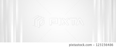 Grey gradient line background. Vertical silver stripes wallpaper. Abstract gray tech backdrop. Abstract gris texture for design template, poster, banner, flyer, brochure, presentation. Vector 123156486