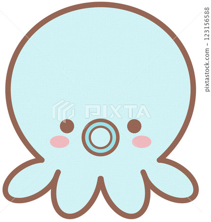 Cute Little pastel Light Blue Octopus  123156588