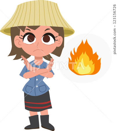 thai farmer woman cartoon promoting no burning pm 2.5 pollution awareness and environmental protection thai farmer woman cartoon promoting no burning pm 2.5 pollution awareness and environmental protection 123156726