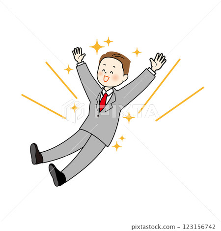 A shining businessman cheering A shining businessman cheering 123156742