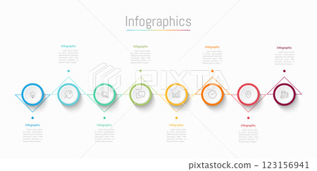 Infographic 8 options design elements for your business data. Vector Illustration. 123156941