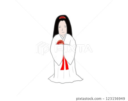 Standing figure of Iwanagahime from Japanese mythology 123156949