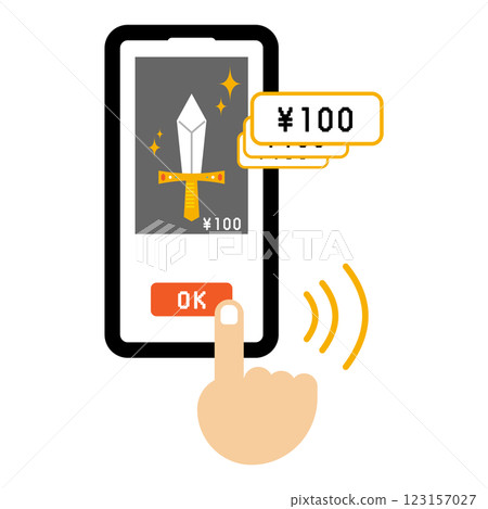 手機遊戲、計費、圖像插畫素材 手機遊戲、計費、圖像插畫素材 123157027