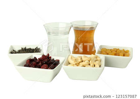 PNG, Ramadan. Set of traditional food during fasting period,isolated on white background. PNG, Ramadan. Set of traditional food during fasting period,isolated on white background. 123157087