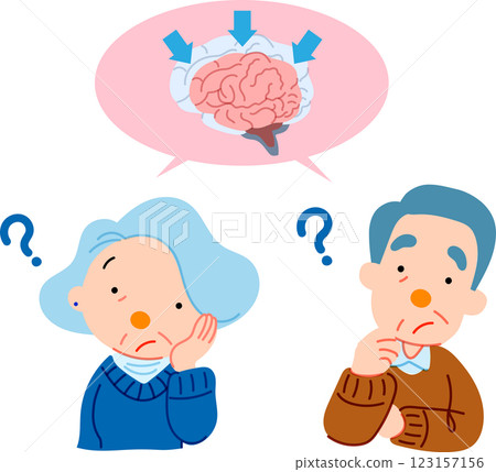 患有癡呆症的健忘老人的插圖 123157156