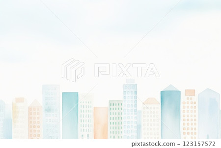 辦公大樓水彩畫_3 123157572