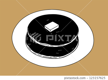 Monochrome pancake illustration 123157625