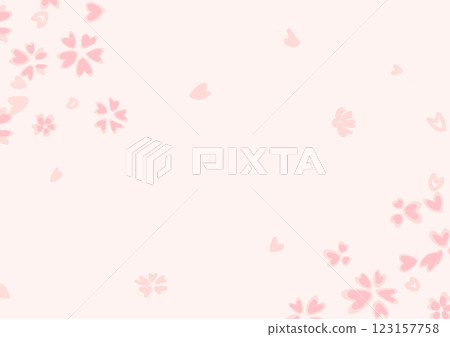 A cute illustration background frame of cherry blossom petals falling A cute illustration background frame of cherry blossom petals falling 123157758