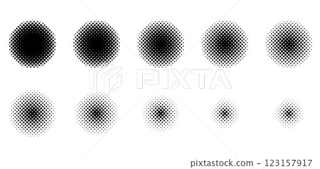 Simple and easy-to-use circular halftone material set Simple and easy-to-use circular halftone material set 123157917