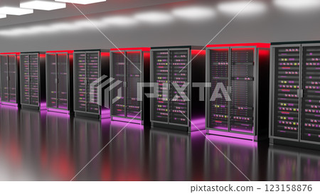 Server. Server room data center. Backup, mining, hosting, mainframe, farm and computer rack with storage information. 3d render Server. Server room data center. Backup, mining, hosting, mainframe, farm and computer rack with storage information. 3d render 123158876