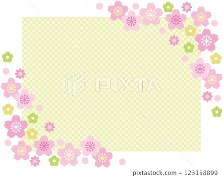 櫻花框架方格圖案 123158899