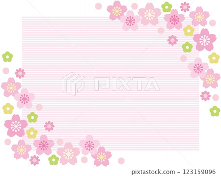 Cherry blossom frame border pattern 123159096