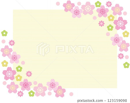 Cherry blossom frame border pattern 123159098