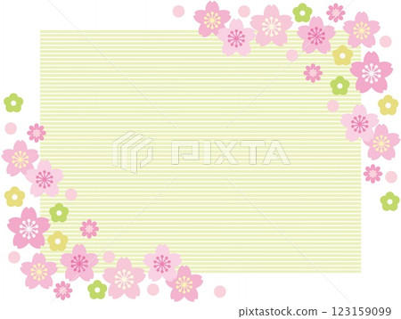 Cherry blossom frame border pattern 123159099