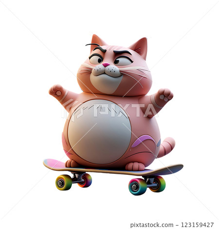 Clay cat figure, cute cat cartoon 123159427