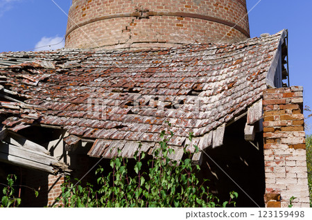 Close-up view of an old smelter called Mala dohoda. A place where lime was made from limestone. Technical monument. Ostrov u Macochy village, South Moravia, Czech Republic. Close-up view of an old smelter called Mala dohoda. A place where lime was made from limestone. Technical monument. Ostrov u Macochy village, South Moravia, Czech Republic. 123159498