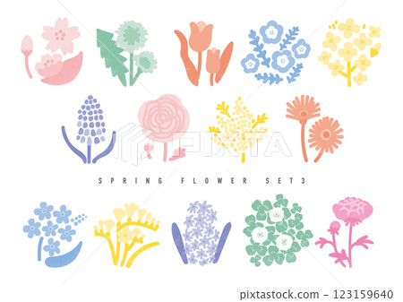 春花手繪插畫集，單色 123159640