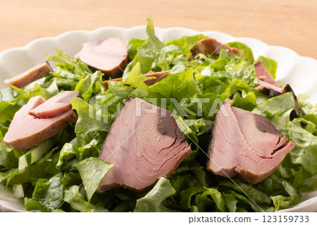 烤鰹魚、乾魚沙拉 123159733