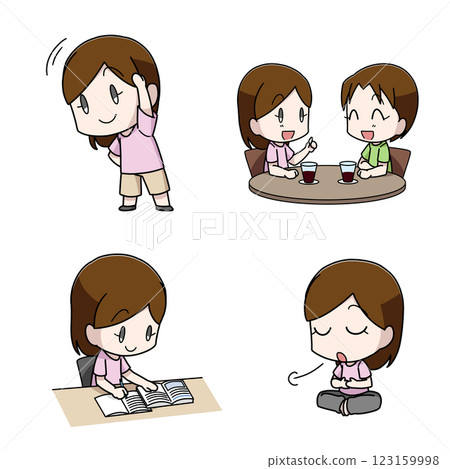 Wellness image illustration - woman Wellness image illustration - woman 123159998