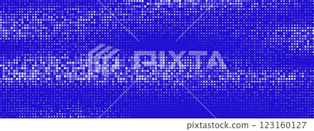 Blue abstract background with pixel pattern. Template for tech, business, medicine, crypto, cybersport, finance. Vector modern glowing backdrop. Digital bg with dissolve mosaic gradient texture 123160127