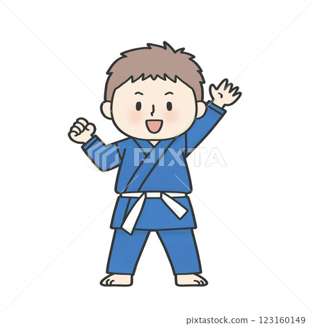 Boy wearing blue uniform 123160149