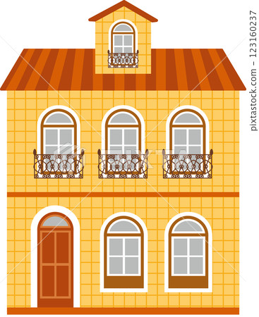 現代房屋黃色 現代房屋黃色 123160237