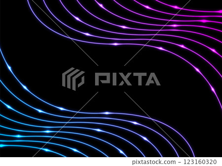 Bright blue and violet neon waves abstract background Bright blue and violet neon waves abstract background 123160320