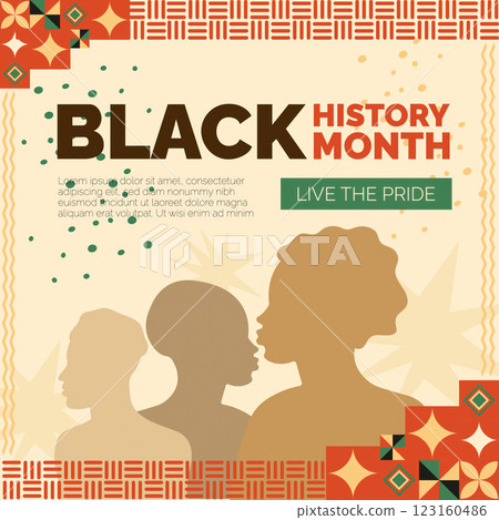 Living the Pride for Black History Month, vector illustration 123160486