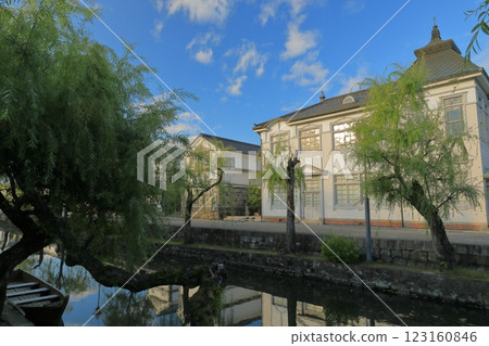 柳樹的綠色與倉敷館的景色形成鮮明對比 123160846