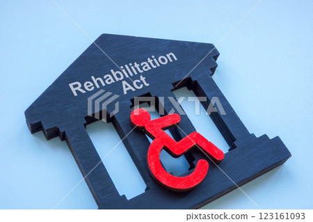 Rehabilitation act and disability person sign as a symbol of accessibility rights. 123161093