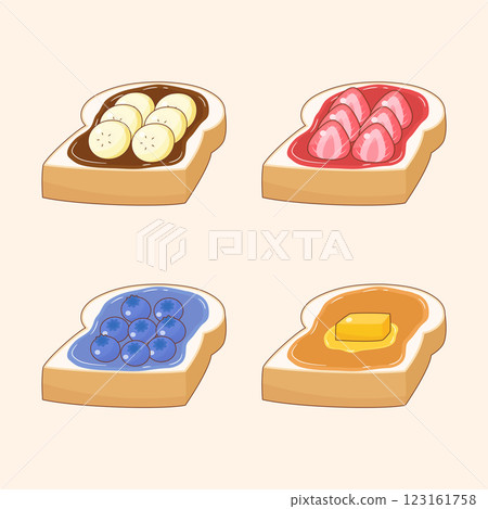 sweet breakfast toast set 123161758