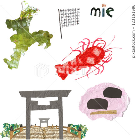 三重縣特產產品觀光插圖集 123161996