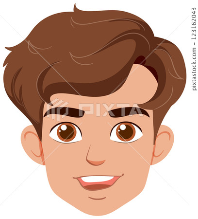 Smiling Cartoon Man's Face Smiling Cartoon Man's Face 123162043