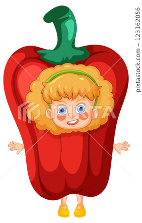 Child in Red Pepper Costume 123162056