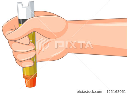 Emergency Epinephrine Auto-Injector Illustration 123162061
