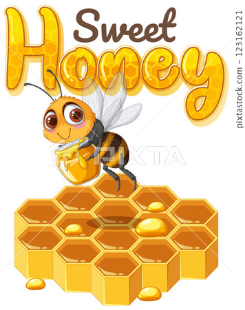 Sweet Honey Bee on Honeycomb 123162121