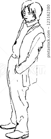 Kiza 男人把手伸進 croquis 褲兜 Kiza 男人把手伸進 croquis 褲兜 123162380