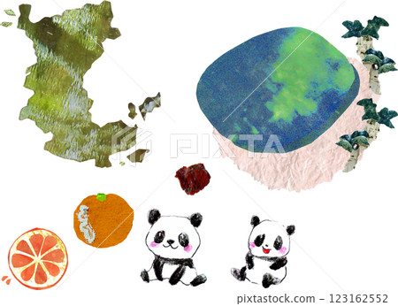Wakayama local specialty products illustration set 123162552