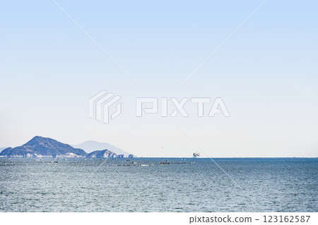 View of Kamishima from a sightseeing boat on Toba Bay 123162587