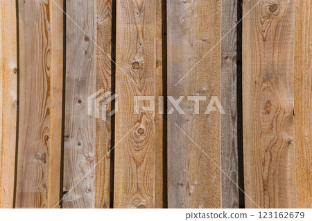 Close-up view of a wooden fence. Background for various uses. 123162679